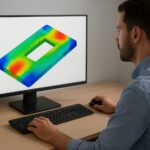 「CAEソフトを使って解析作業をしている」の実写イメージ画像