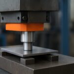 サーボプレスがワークを圧入している様子